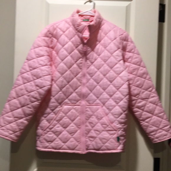 BENETTON youth zip up quilted puffer lightweight band collar jacket size XL girl - Picture 1 of 12
